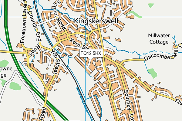 TQ12 5HX map - OS VectorMap District (Ordnance Survey)
