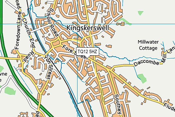 TQ12 5HZ map - OS VectorMap District (Ordnance Survey)
