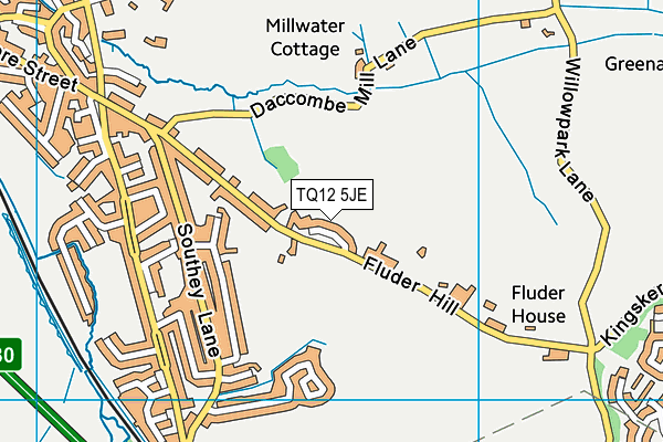 TQ12 5JE map - OS VectorMap District (Ordnance Survey)