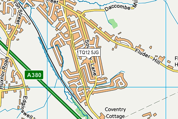 TQ12 5JG map - OS VectorMap District (Ordnance Survey)