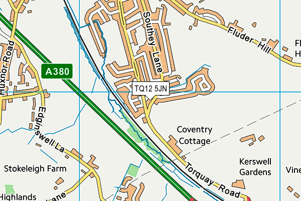 TQ12 5JN map - OS VectorMap District (Ordnance Survey)
