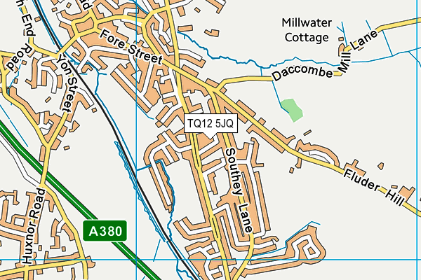 TQ12 5JQ map - OS VectorMap District (Ordnance Survey) TQ12 5JQ map - OS VectorMap District (Ordnance Survey)