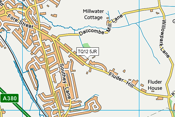 TQ12 5JR map - OS VectorMap District (Ordnance Survey) TQ12 5JR map - OS VectorMap District (Ordnance Survey)