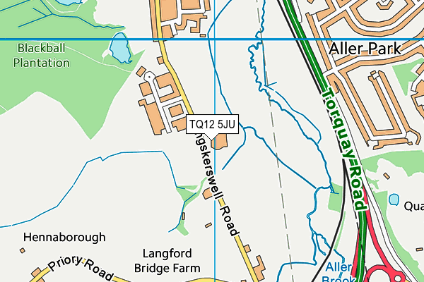TQ12 5JU map - OS VectorMap District (Ordnance Survey) TQ12 5JU map - OS VectorMap District (Ordnance Survey)
