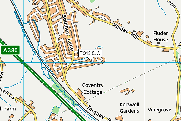 TQ12 5JW map - OS VectorMap District (Ordnance Survey)