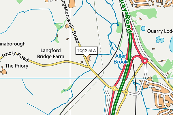 TQ12 5LA map - OS VectorMap District (Ordnance Survey)