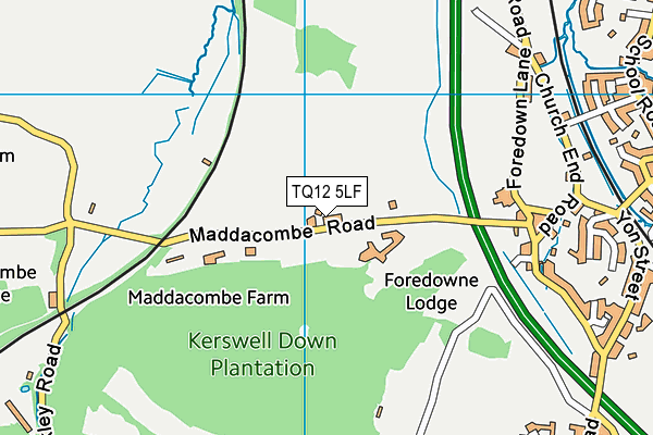 TQ12 5LF map - OS VectorMap District (Ordnance Survey)