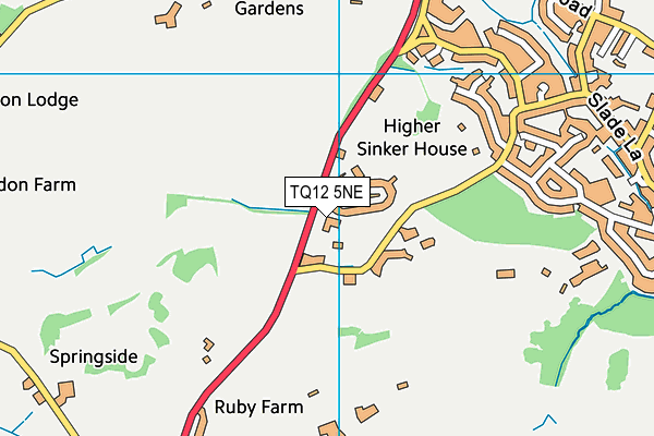 TQ12 5NE map - OS VectorMap District (Ordnance Survey) TQ12 5NE map - OS VectorMap District (Ordnance Survey)