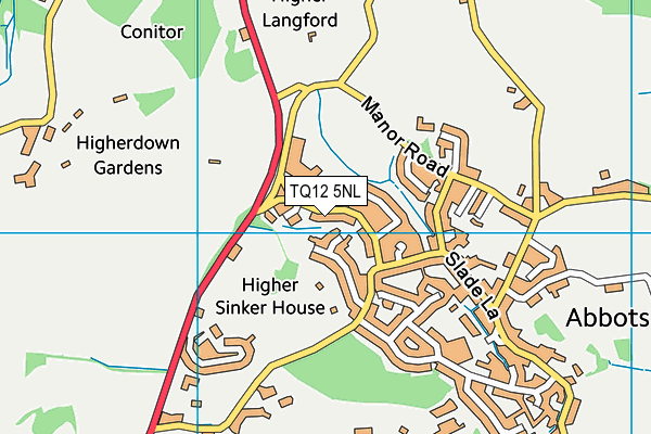 TQ12 5NL map - OS VectorMap District (Ordnance Survey)