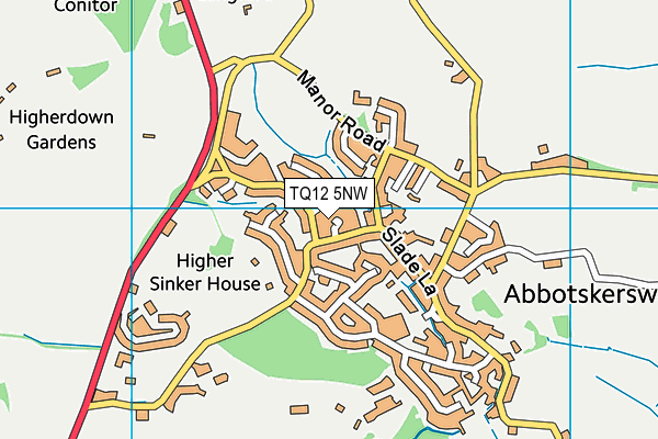TQ12 5NW map - OS VectorMap District (Ordnance Survey) TQ12 5NW map - OS VectorMap District (Ordnance Survey)