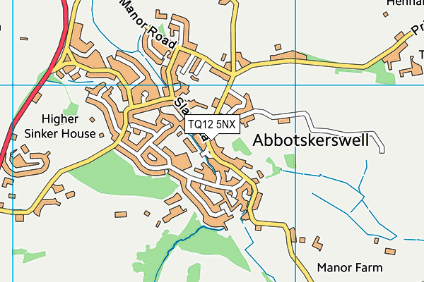 TQ12 5NX map - OS VectorMap District (Ordnance Survey) TQ12 5NX map - OS VectorMap District (Ordnance Survey)