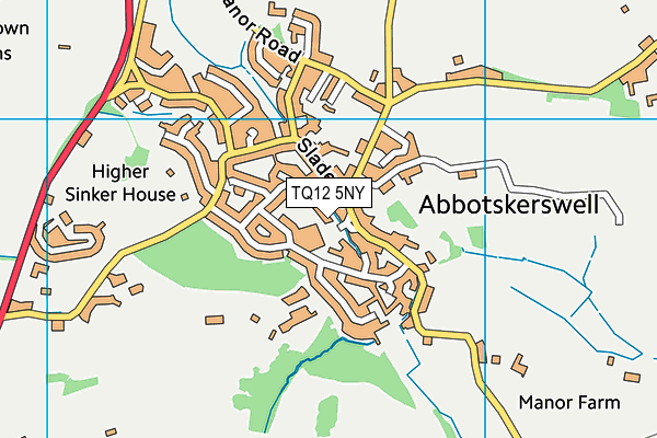 TQ12 5NY map - OS VectorMap District (Ordnance Survey)