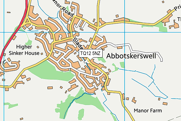TQ12 5NZ map - OS VectorMap District (Ordnance Survey) TQ12 5NZ map - OS VectorMap District (Ordnance Survey)