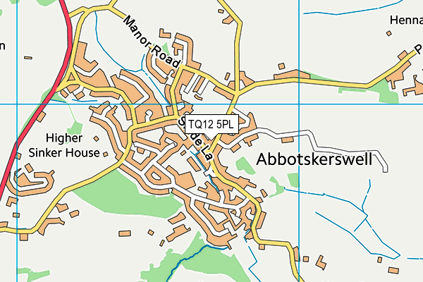 TQ12 5PL map - OS VectorMap District (Ordnance Survey) TQ12 5PL map - OS VectorMap District (Ordnance Survey)