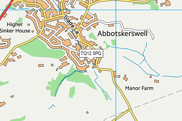 TQ12 5PQ map - OS VectorMap District (Ordnance Survey) TQ12 5PQ map - OS VectorMap District (Ordnance Survey)