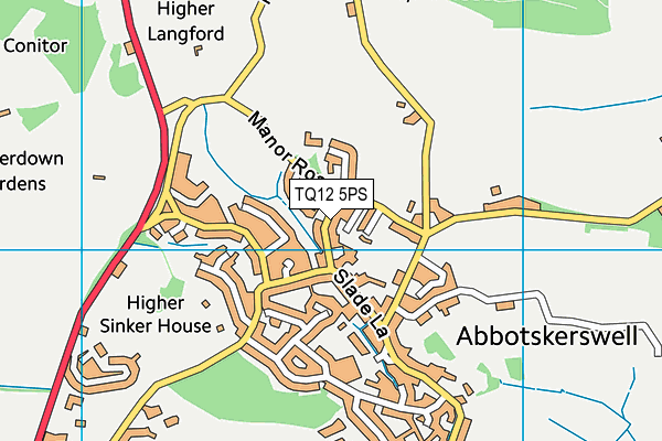 TQ12 5PS map - OS VectorMap District (Ordnance Survey) TQ12 5PS map - OS VectorMap District (Ordnance Survey)