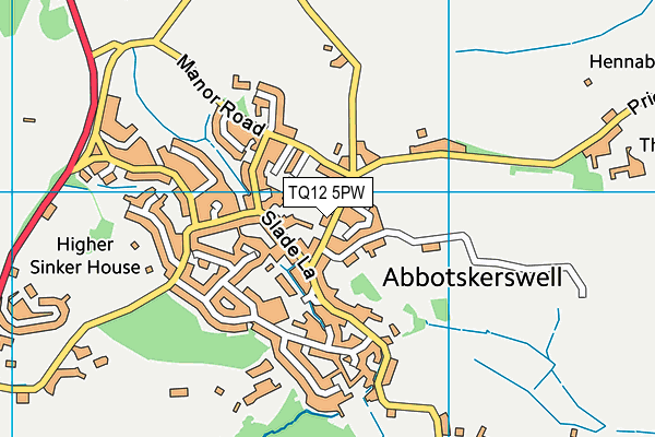 TQ12 5PW map - OS VectorMap District (Ordnance Survey) TQ12 5PW map - OS VectorMap District (Ordnance Survey)