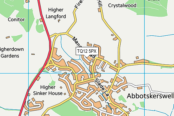 TQ12 5PX map - OS VectorMap District (Ordnance Survey) TQ12 5PX map - OS VectorMap District (Ordnance Survey)