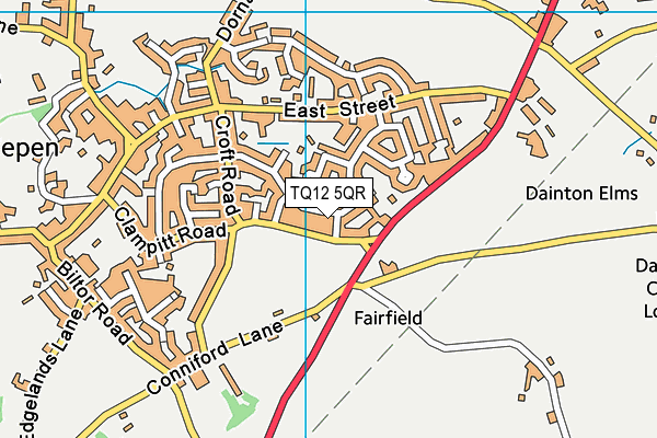 TQ12 5QR map - OS VectorMap District (Ordnance Survey) TQ12 5QR map - OS VectorMap District (Ordnance Survey)