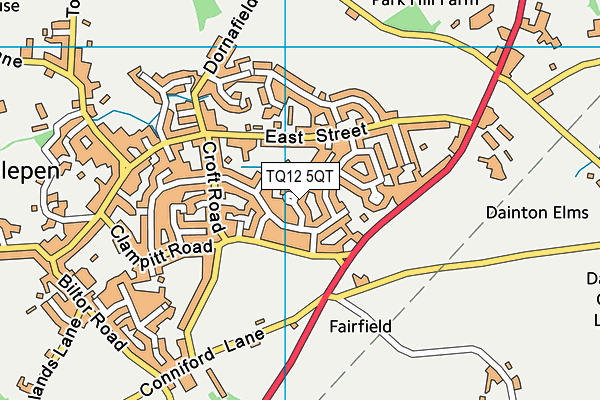 TQ12 5QT map - OS VectorMap District (Ordnance Survey)