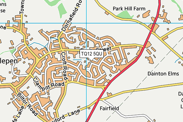 TQ12 5QU map - OS VectorMap District (Ordnance Survey) TQ12 5QU map - OS VectorMap District (Ordnance Survey)
