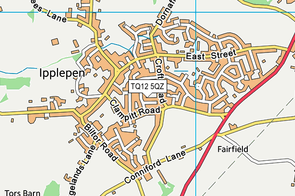 TQ12 5QZ map - OS VectorMap District (Ordnance Survey) TQ12 5QZ map - OS VectorMap District (Ordnance Survey)