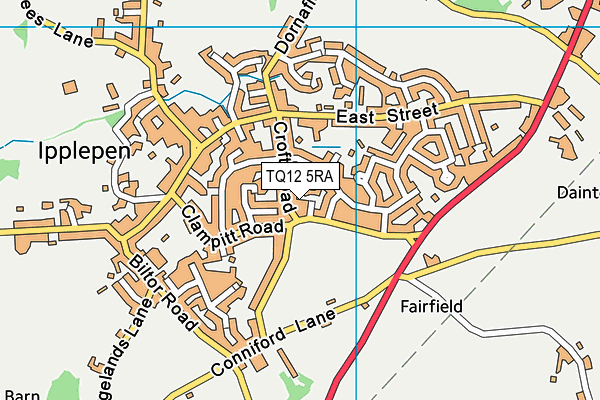 TQ12 5RA map - OS VectorMap District (Ordnance Survey) TQ12 5RA map - OS VectorMap District (Ordnance Survey)