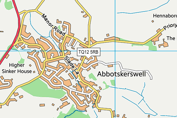 TQ12 5RB map - OS VectorMap District (Ordnance Survey) TQ12 5RB map - OS VectorMap District (Ordnance Survey)