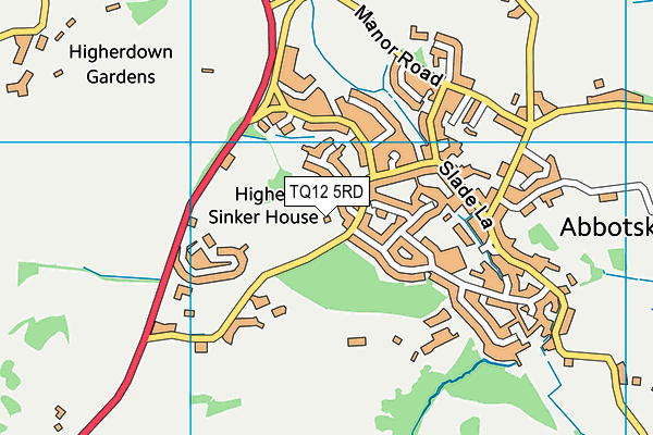 TQ12 5RD map - OS VectorMap District (Ordnance Survey) TQ12 5RD map - OS VectorMap District (Ordnance Survey)