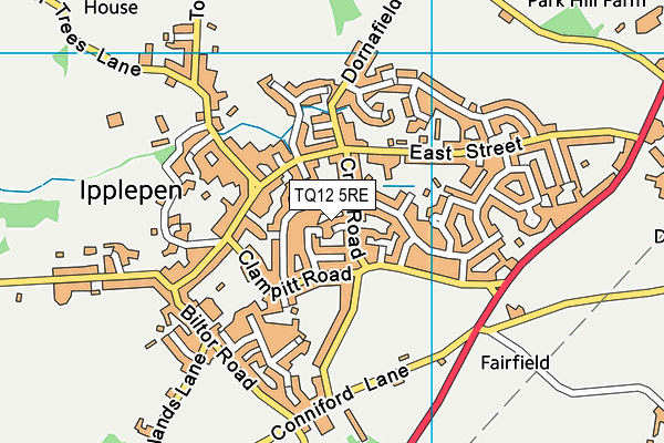 TQ12 5RE map - OS VectorMap District (Ordnance Survey)