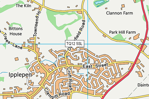 TQ12 5SL map - OS VectorMap District (Ordnance Survey) TQ12 5SL map - OS VectorMap District (Ordnance Survey)