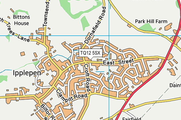 TQ12 5SX map - OS VectorMap District (Ordnance Survey) TQ12 5SX map - OS VectorMap District (Ordnance Survey)