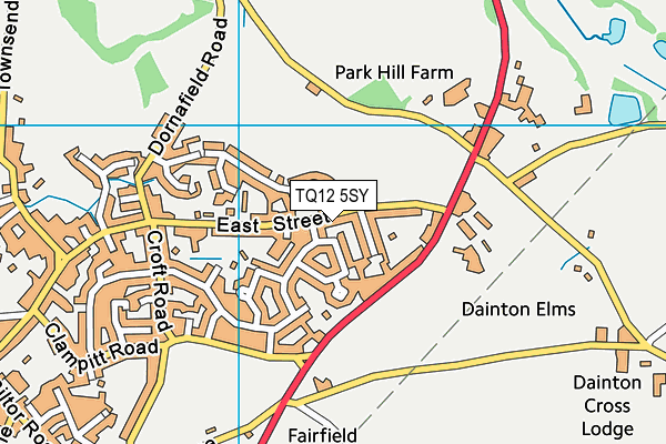 TQ12 5SY map - OS VectorMap District (Ordnance Survey)
