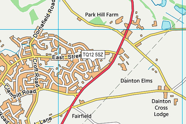 TQ12 5SZ map - OS VectorMap District (Ordnance Survey) TQ12 5SZ map - OS VectorMap District (Ordnance Survey)
