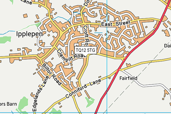 TQ12 5TG map - OS VectorMap District (Ordnance Survey) TQ12 5TG map - OS VectorMap District (Ordnance Survey)