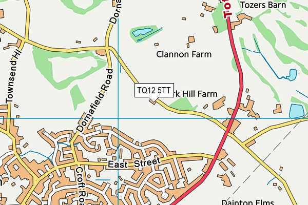 TQ12 5TT map - OS VectorMap District (Ordnance Survey) TQ12 5TT map - OS VectorMap District (Ordnance Survey)