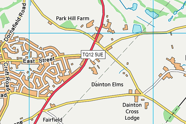TQ12 5UE map - OS VectorMap District (Ordnance Survey)