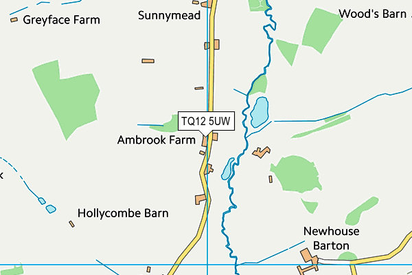 TQ12 5UW map - OS VectorMap District (Ordnance Survey)