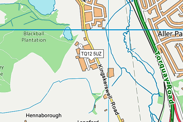 TQ12 5UZ map - OS VectorMap District (Ordnance Survey) TQ12 5UZ map - OS VectorMap District (Ordnance Survey)