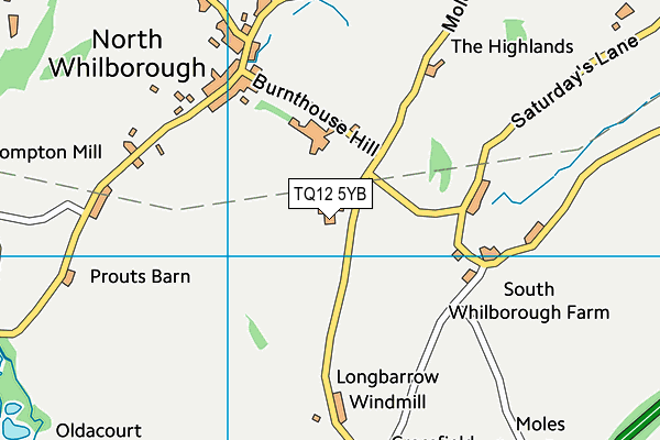 TQ12 5YB map - OS VectorMap District (Ordnance Survey) TQ12 5YB map - OS VectorMap District (Ordnance Survey)