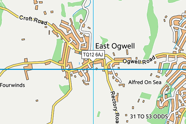 TQ12 6AJ map - OS VectorMap District (Ordnance Survey)