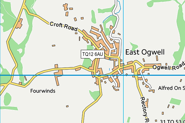 TQ12 6AU map - OS VectorMap District (Ordnance Survey) TQ12 6AU map - OS VectorMap District (Ordnance Survey)