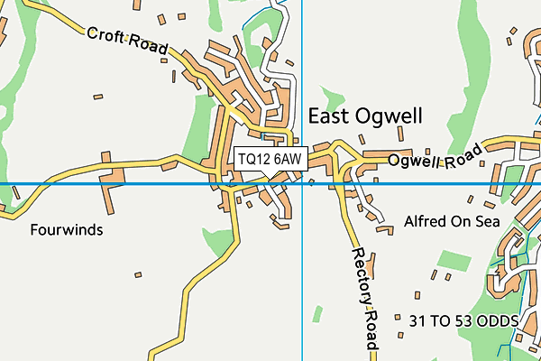 TQ12 6AW map - OS VectorMap District (Ordnance Survey) TQ12 6AW map - OS VectorMap District (Ordnance Survey)
