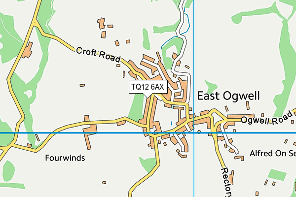 TQ12 6AX map - OS VectorMap District (Ordnance Survey) TQ12 6AX map - OS VectorMap District (Ordnance Survey)