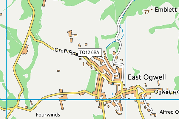 TQ12 6BA map - OS VectorMap District (Ordnance Survey) TQ12 6BA map - OS VectorMap District (Ordnance Survey)