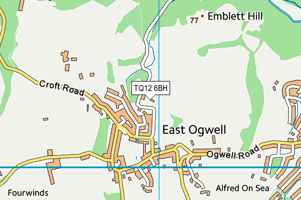 TQ12 6BH map - OS VectorMap District (Ordnance Survey) TQ12 6BH map - OS VectorMap District (Ordnance Survey)