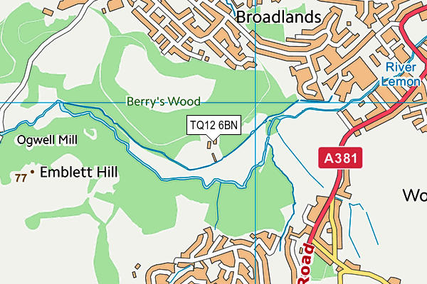 TQ12 6BN map - OS VectorMap District (Ordnance Survey)