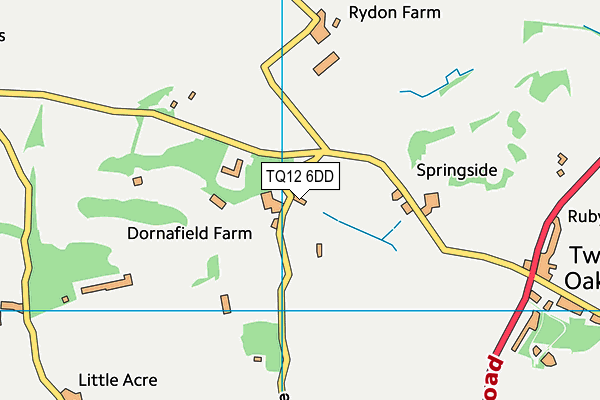 TQ12 6DD map - OS VectorMap District (Ordnance Survey)