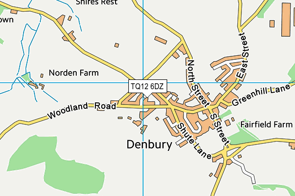 TQ12 6DZ map - OS VectorMap District (Ordnance Survey)