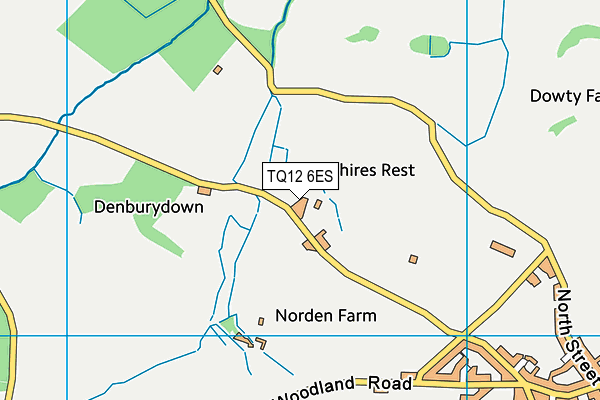 TQ12 6ES map - OS VectorMap District (Ordnance Survey) TQ12 6ES map - OS VectorMap District (Ordnance Survey)